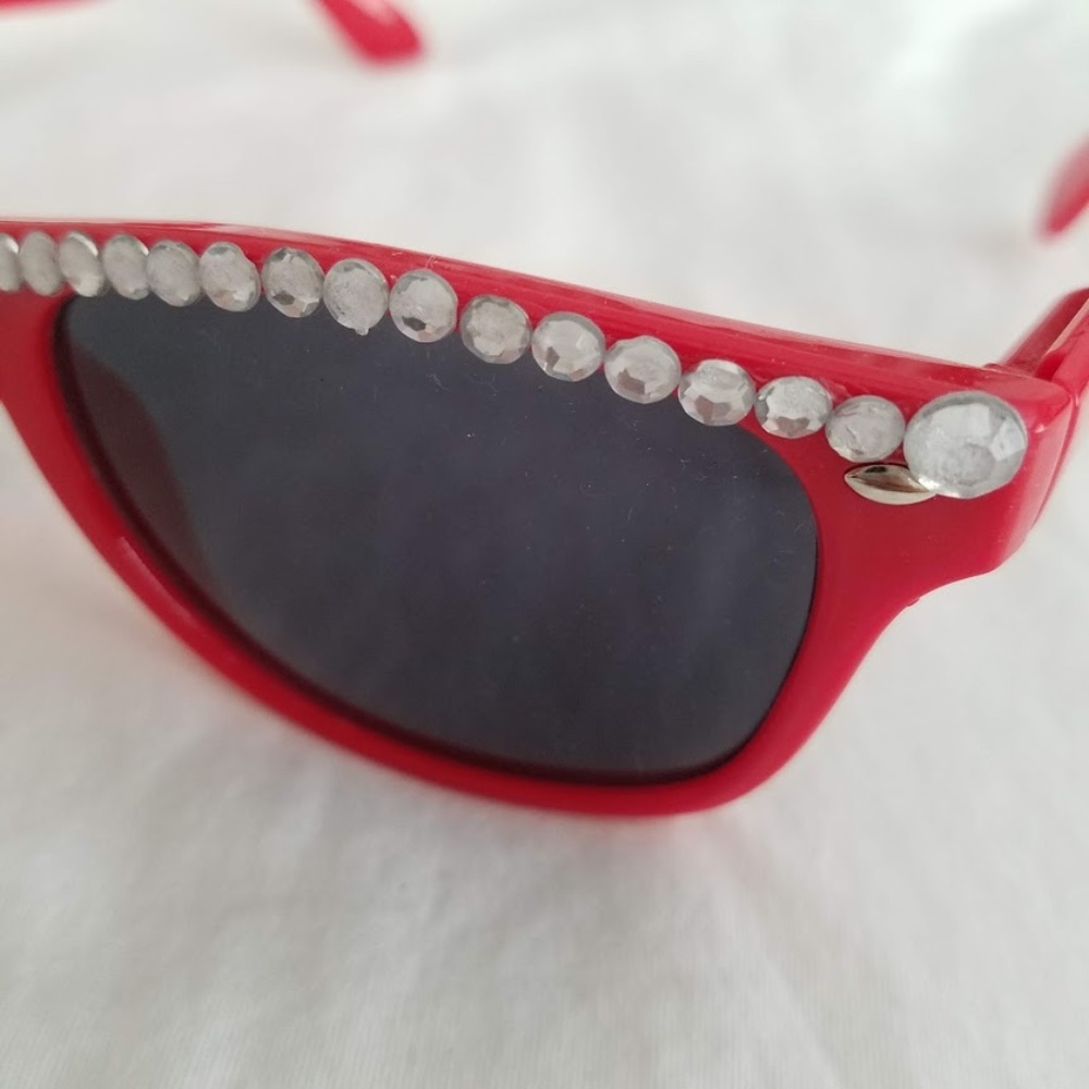 DIY Rhinestone Red Sunglasses - Picture 3 of 3